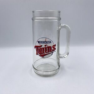 Vintage Minnesota Twins Glass Beer Mug Stein 6.75" MLB Baseball Collectible Cup‎